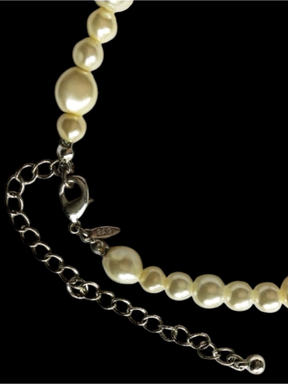 Vintage AVON SAC Silver-Tone Faux Baroque Pearl Necklace - Picture 14 of 15